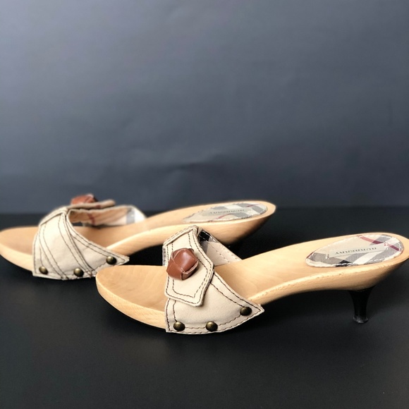 Burberry Wooden Mules- Great condition! - Picture 2 of 2
